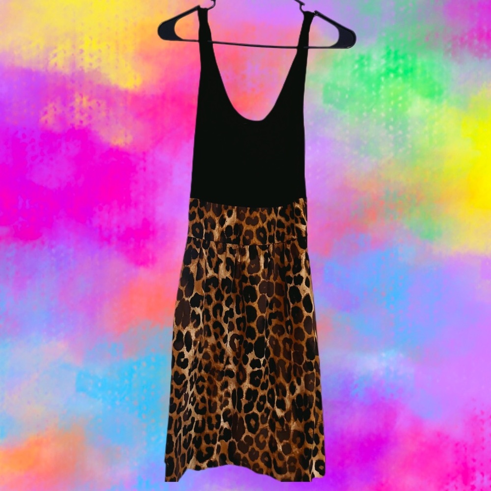 Express Mini Cheetah dress with pockets.